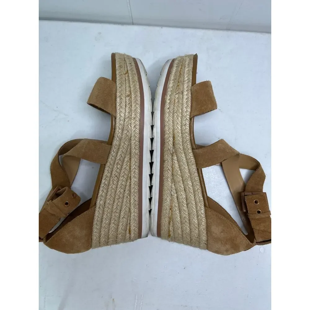 Marc Fisher Zendra Wedge Sandals In Brown. Size Women's 9.5